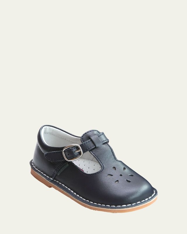 Girl's Joy Leather Cutout T-Strap Mary Jane, Baby/Toddler/Kids